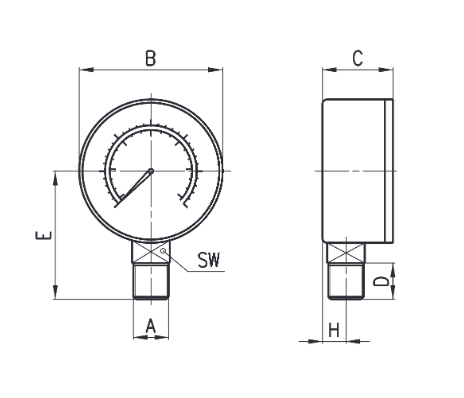 CAMOZZI M043-R06 MANOMETR 1/8 RADIALNY
