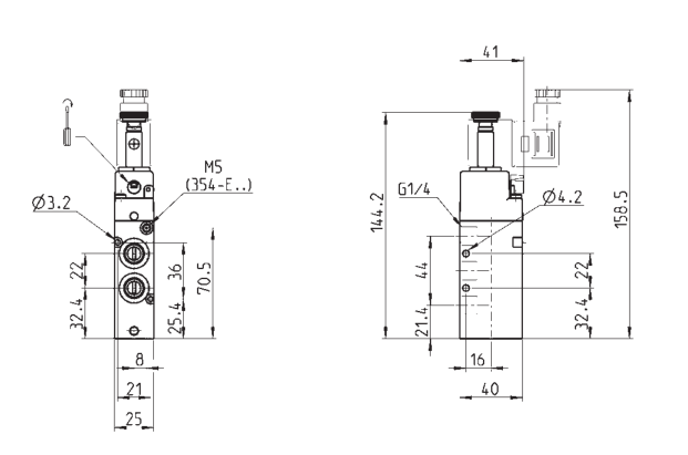 CAMOZZI 354-015-02EX ELEKTROZAWÓR 5/2 1/4"