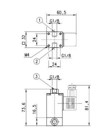 CAMOZZI 638-150-A63 ELEKTROZAWÓR 3/2 NC G 1/8 
