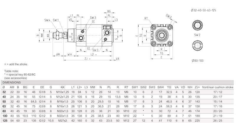 CAMOZZI 32F2A032A015 SIŁOWNIK 