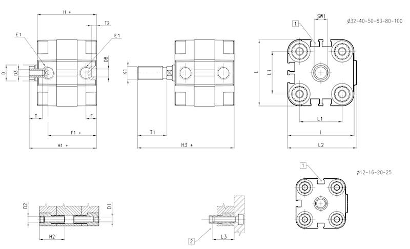 CAMOZZI 31F3A050A015 SIŁOWNIK