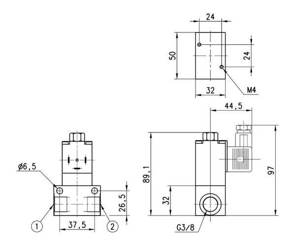 CAMOZZI 623-15E-A6E ELEKTROZAWÓR 2/2 230V AC G3/8