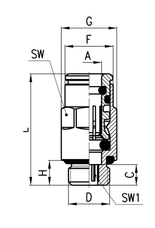 CAMOZZI 8512 4-1/4 ZŁĄCZKA PROSTA WTYKOWA FI 4 GZ 