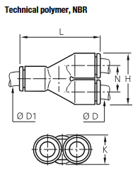 PARKER 3140 10 00 ZŁĄCZKA PNEUMATYCZNA WCISKANE