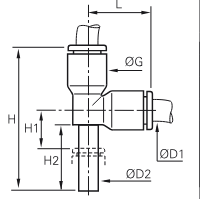 PARKER 3183 04 06 TRÓJNIK PNEUMATYCZNY L Z WTYKIEM