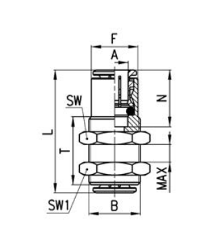 CAMOZZI X6590 6 ZŁĄCZKA PROSTA FI 6 STAL 316L
