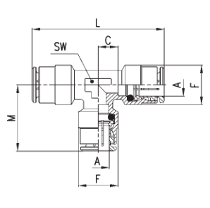 CAMOZZI 6540 3 TRÓJNIK WTYKOWY FI 3