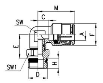 CAMOZZI S6520 12-1/4 KOLANKO FI 12 GZ 1/4 ZŁĄCZKI