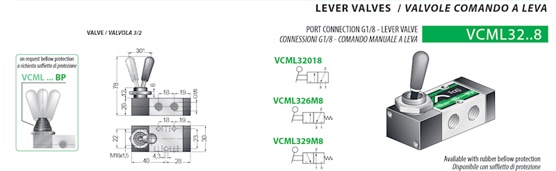 VESTA VCML32018 ZAWÓR 1/8 MANUAL-LEVER 3W