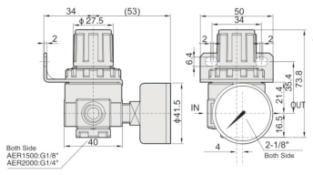UP AER 2000 REGULATOR 1/4"