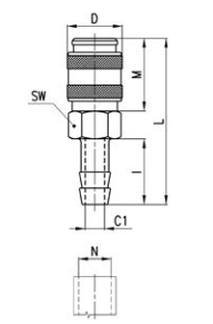 CAMOZZI 5086 12 SZYBKOZŁĄCZKA DN7 POD WĄŻ FI 12