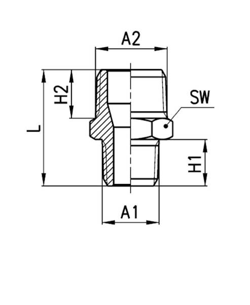 CAMOZZI 2510 1/2-3/4 NYPEL REDUKCYJNY GZ