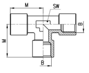 CAMOZZI 2003 3/8 TRÓJNIK T GW 3/8"