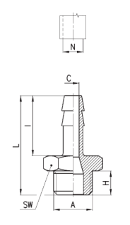 CAMOZZI 2601 12-1/4 ZŁĄCZKA POD WĄŻ GZ 1/4''