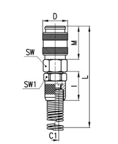 CAMOZZI 5058 6/4 SZYBKOZŁĄCZE DN5 ZE SPRĘŻYNĄ 6/4