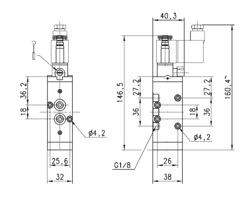 CAMOZZI 458-016-22 ELEKTROZAWÓR 5/2 1/8"
