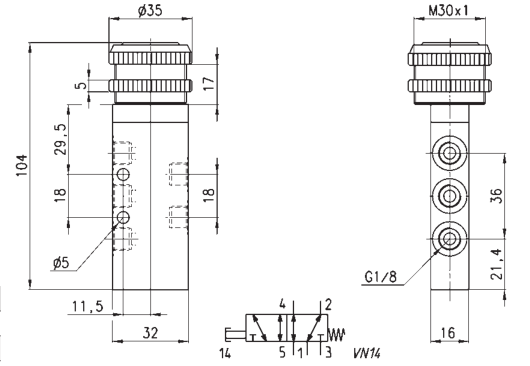 CAMOZZI 358-896 ZAWÓR RĘCZNY 5/2 G 1/8