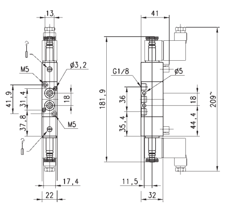 CAMOZZI 358-011-02 ELEKTROZAWÓR 5/2 1/8"