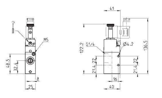CAMOZZI 344-015-02 ELEKTROZAWÓR 3/2 1/4"