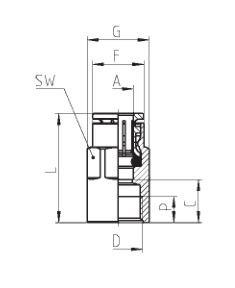 CAMOZZI 6463 8-1/8 ZŁĄCZKA PROSTA FI 8 GW 1/8''