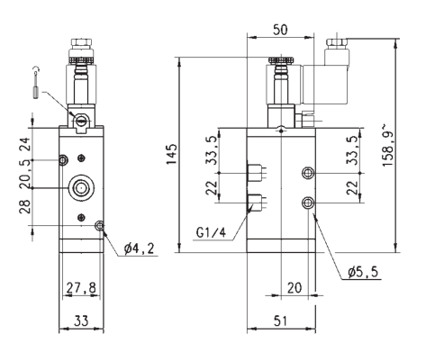CAMOZZI 434-016-22 ELEKTROZAWÓR 3/2 1/4"