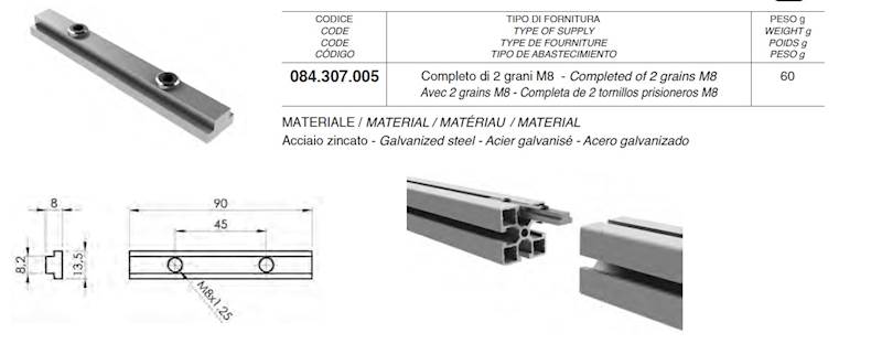 ALUSIC 084307005 ŁĄCZNIK LINIOWY 90 MM