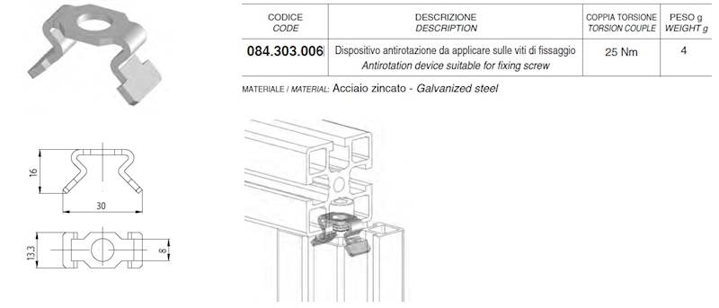 ALUSIC 084303006 WKŁAD PRZECIWOBROTOWY R8