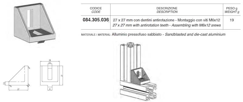 ALUSIC 084305036 KĄTOWNIK 27X27 