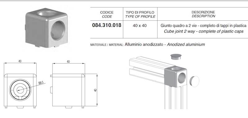 ALUSIC 084310018 NAROŻNIK POŁĄCZENIOWY