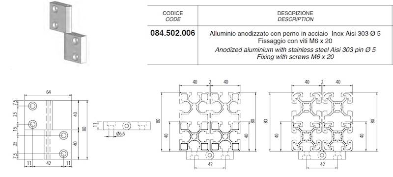 ALUSIC 084502006 ZAWIAS ALUMINIOWY