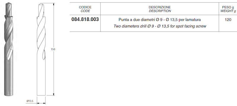 ALUSIC 084818003 WIERTŁO DWUSTOPNIOWE 