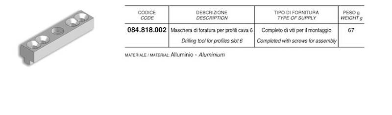 ALUSIC 084818002 PRZYRZĄD WIERTARSKI SZABLON 6 MM