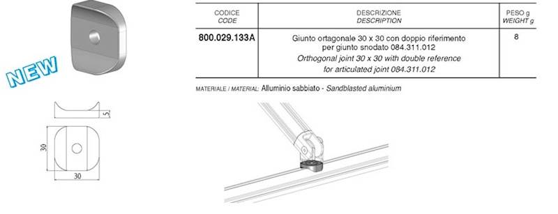 ALUSIC 800029133A ŁĄCZNIK PROSTOPADŁY 30X30 