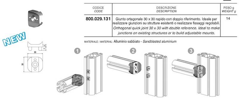 ALUSIC 800029131 ŁĄCZNIK PROSTOPADŁY 30X30 PODW.