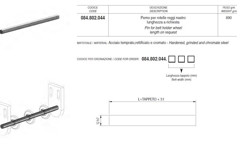 ALUSIC 084802044 SWORZEŃ ROLKI POD. TAŚMĘ   L1000