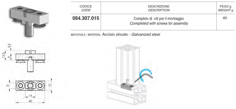 ALUSIC 084307015 POŁĄCZENIE PROSTOPADŁE