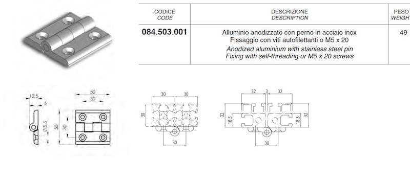 ALUSIC 084503001 ZAWIAS ALUMINIOWY
