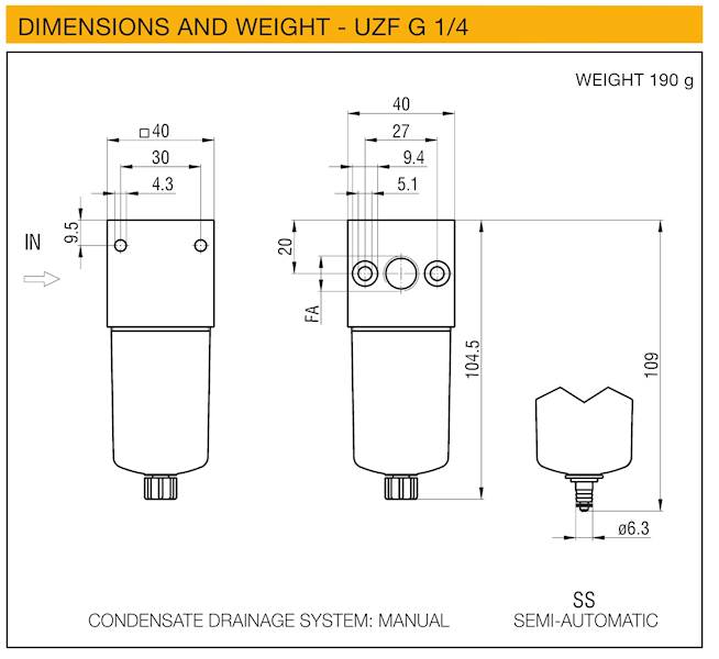 WAIRCOM UZF4/20 FILTR 1/4"