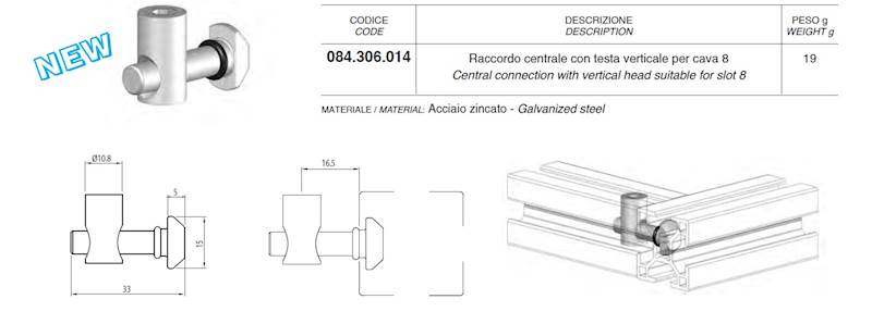 ALUSIC 084306014 ŁĄCZNIK CENTRALNY PIONOWY