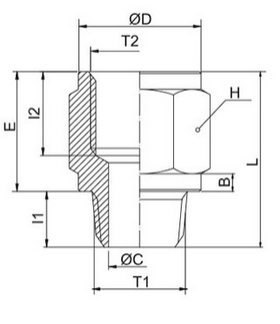UP 1120TR14 MUFA METALOWA 1/4 GW/GZ