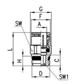 CAMOZZI S6510 12-1/2 ZŁĄCZKI PROSTA 12 GZ 1/2