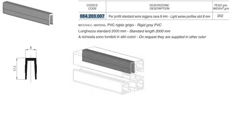 ALUSIC 084203007 PROFIL MASKUJĄCY PVC SZARY 8mm