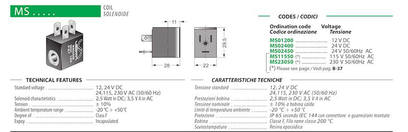 VESTA MS 02400 CEWKA 24V DC