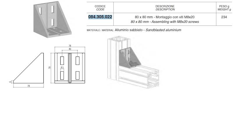 ALUSIC 084305022 KĄTOWNIK 80X80