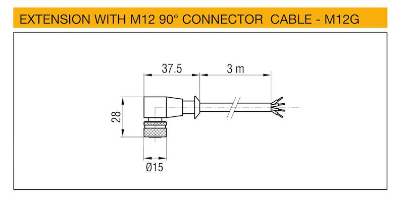 WAIRCOM M12G 90 KABEL POŁĄCZENIOWY 3 M