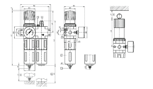 UP FEC-D-MINI FRL 1/8"