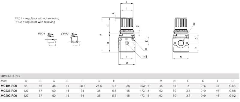 CAMOZZI MC104-R00 REGULATOR