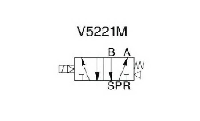 EMC V5221-08AM ELEKTROZAWÓR PIĘCIODROGOWY 5/2 1/4"