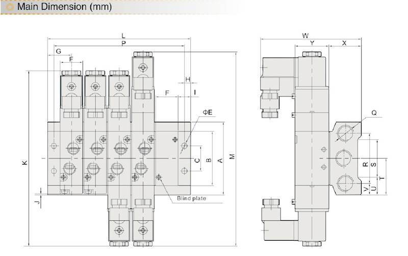 EMC V51-7F PŁYTA ZAWOROWA PIĘCIODROGOWA 1/8"
