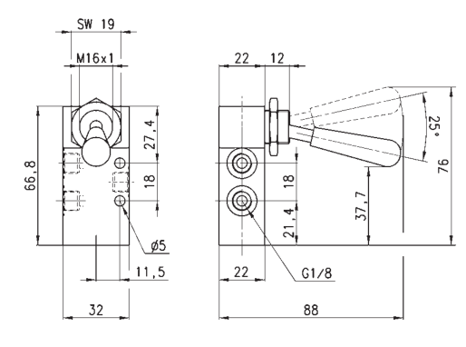 CAMOZZI 358-910 ZAWÓR RĘCZNY 5/2 G 1/8